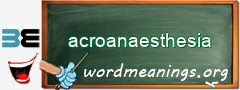 WordMeaning blackboard for acroanaesthesia